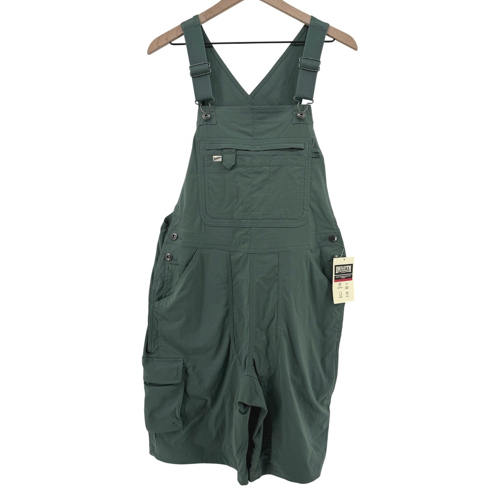 Duluth Heirloom Gardening 10" Short Overalls Green Women M Rip Stop Shorts New